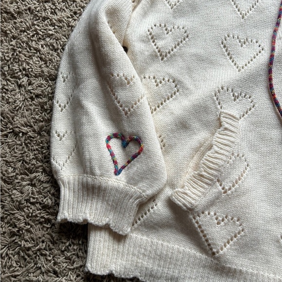 Luminary Lifestyle | Hooded Knit Rainbow Meara Heart Sweater - Picture 3 of 8